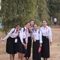 Girls on their way to school